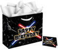 13" Large Star Party Galaxy Gift Bag Set with Greeting Card and Tissue Papers, Happy Birthday Gift Bags for Star