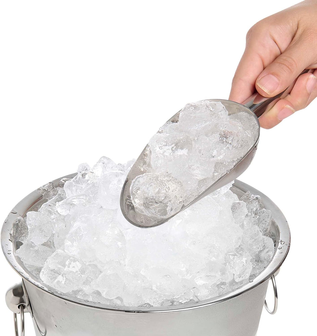 Bar Slotted Ice Scoop, 18/8 Stainless Steel, 8.75-Inch