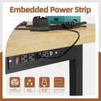 60" Adjustable Workbench with Wheels and Drawer, Solid Wood Rolling Work Bench Table with Power Outlet, Metal Tool
