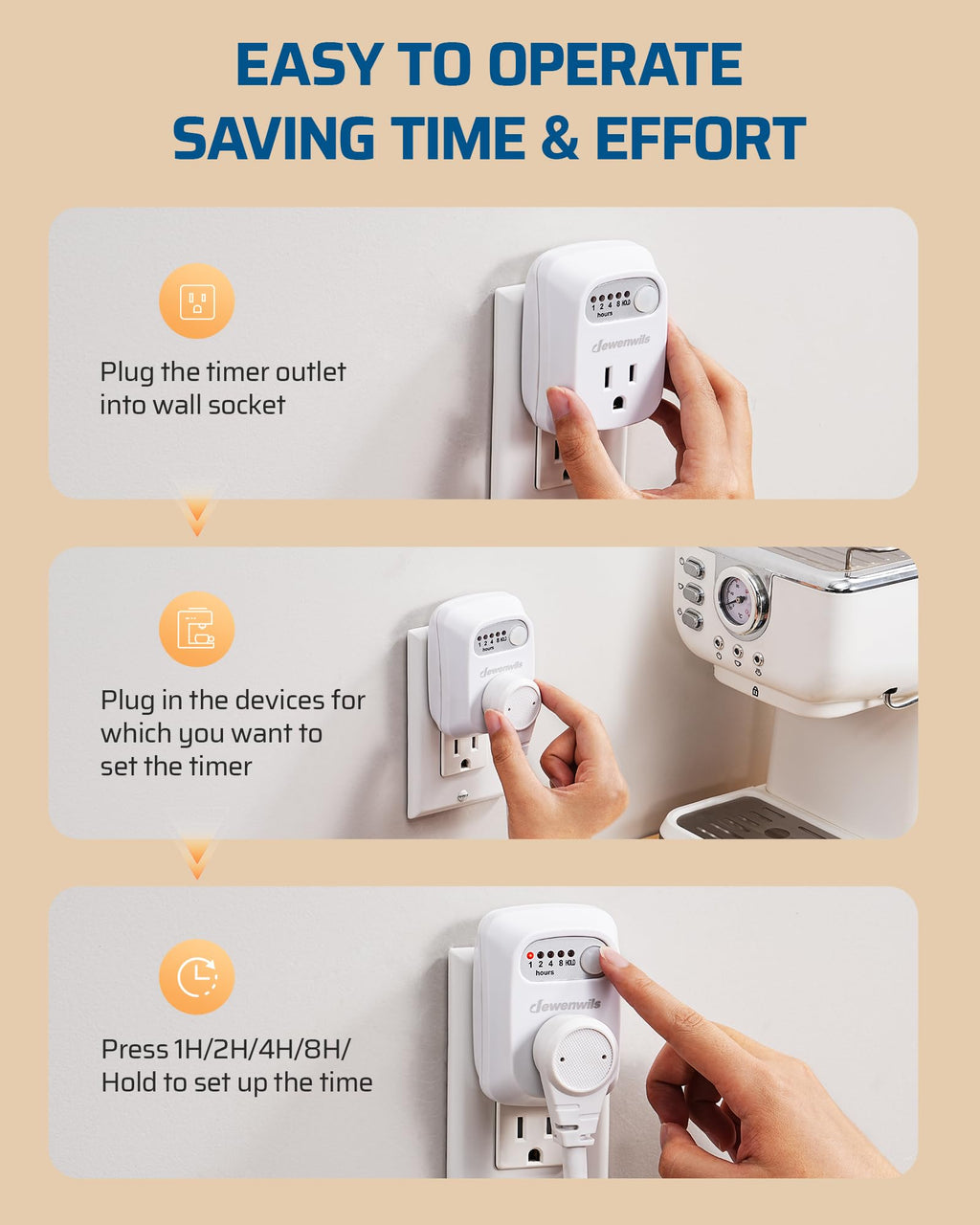 Indoor Countdown Timer Outlet, Timers for Electrical Outlets
