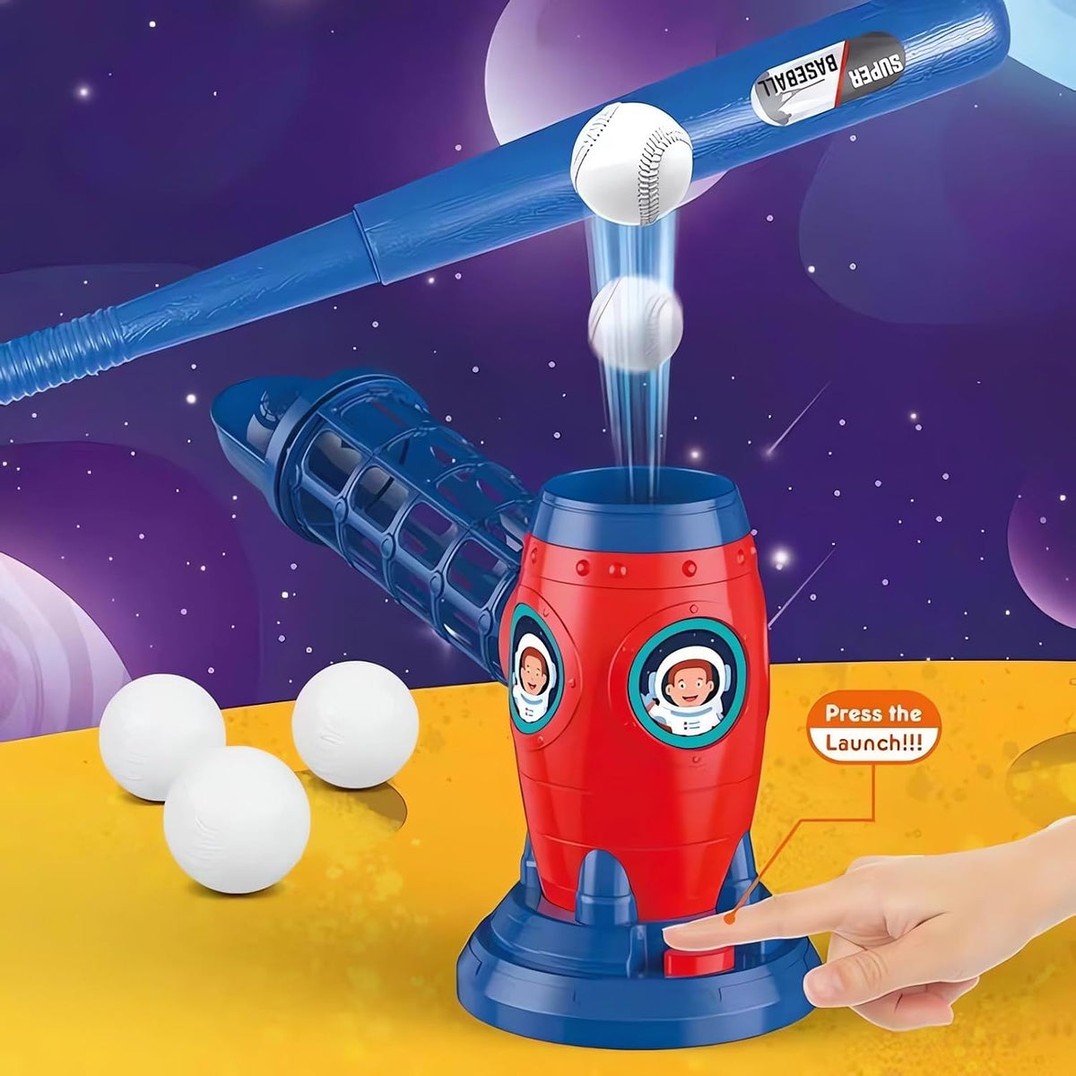 T Ball Set for Kids Toddlers, Electric Automatic Baseball Pitching Machine Pitcher Machines, Tee Ball Set Baseball