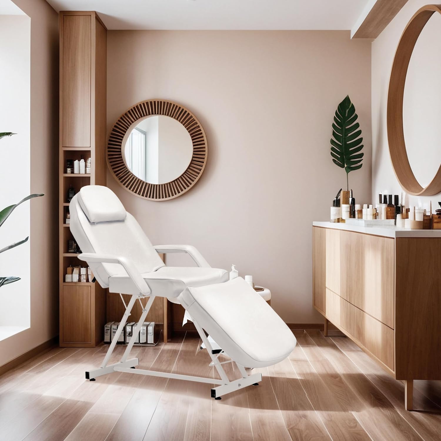 Adjustable Tattoo Chair Esthetician Facial Bed 72 in 0015 White