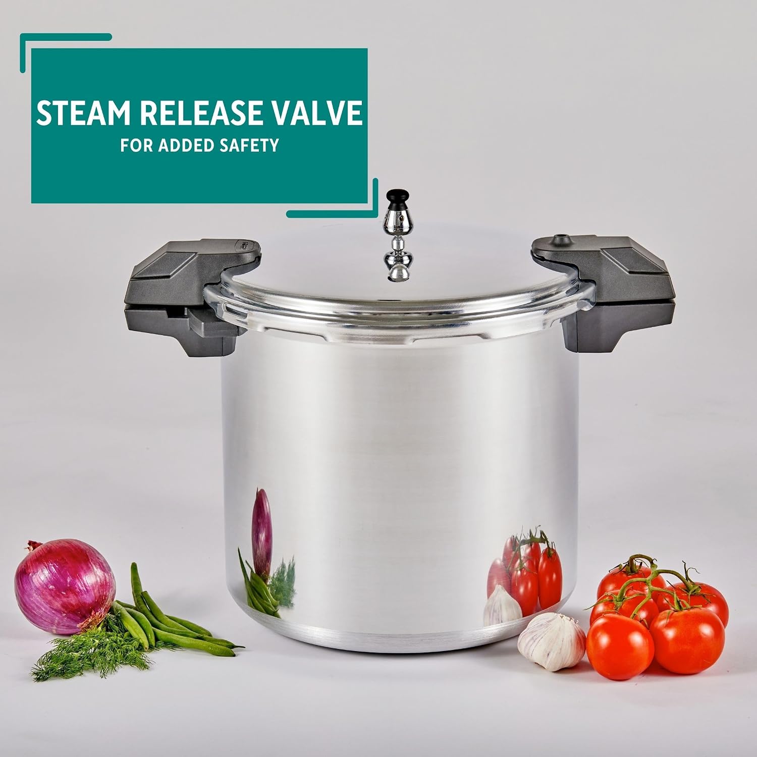 22 Qt Aluminum Pressure Canner with 3 Regulators, 5, 10 & 15 PSI