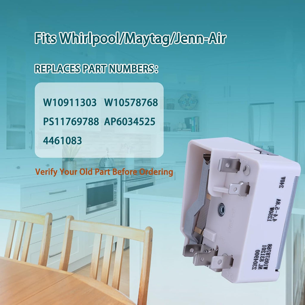 W10578768 Infinite Switch for Whirlpool 6" Electric Cooktop Burner