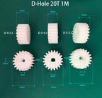 10pcs 1 Module 20 Teeth D Shape Hole Plastic Spur Gear 20T 1M Spur Pinion Gear 22mm Outer Diameter DIY Plastic Wheel Industry(4x3.5mm)