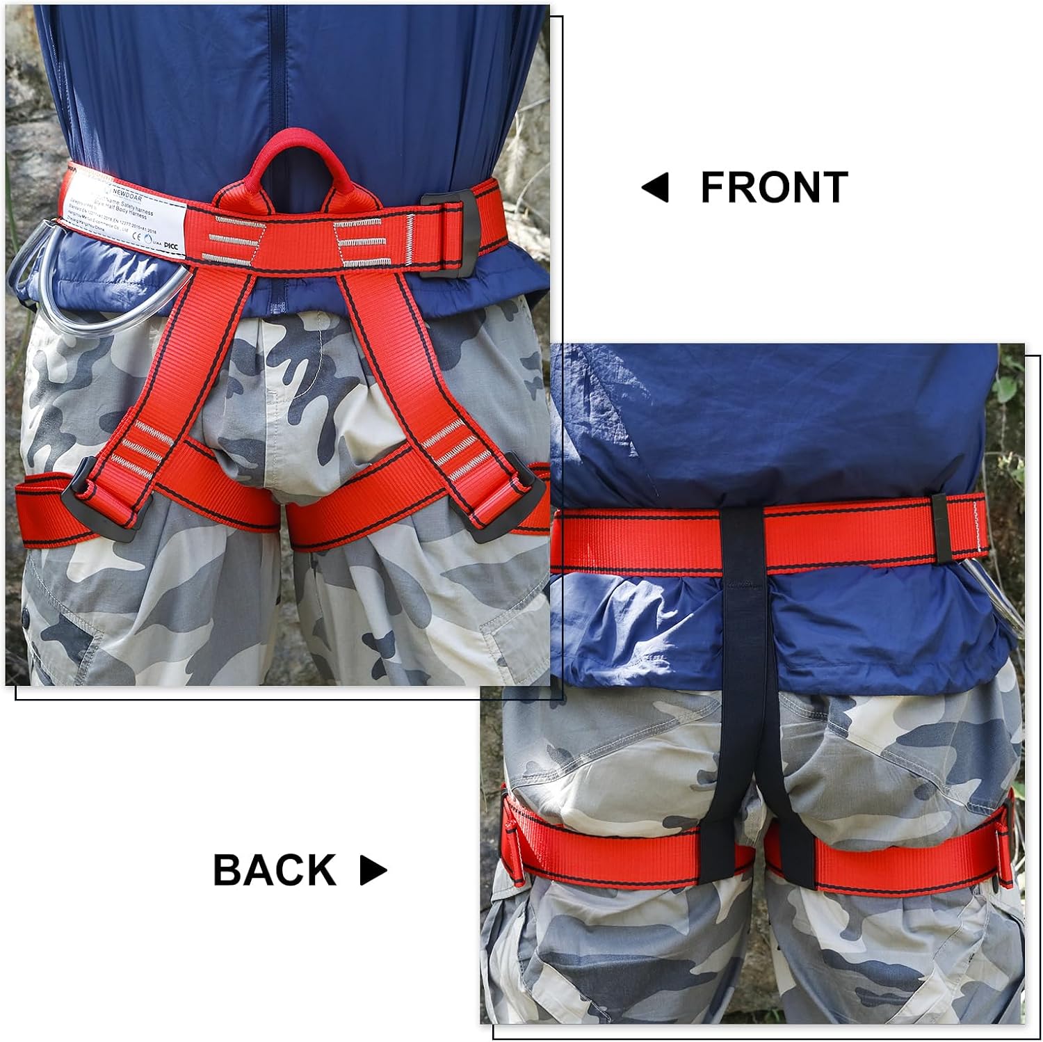 Climbing Harness, Mountaineering Rock Climbing Harness, Half Body Harness for Rappelling Fire Rescuing Tree Climbing