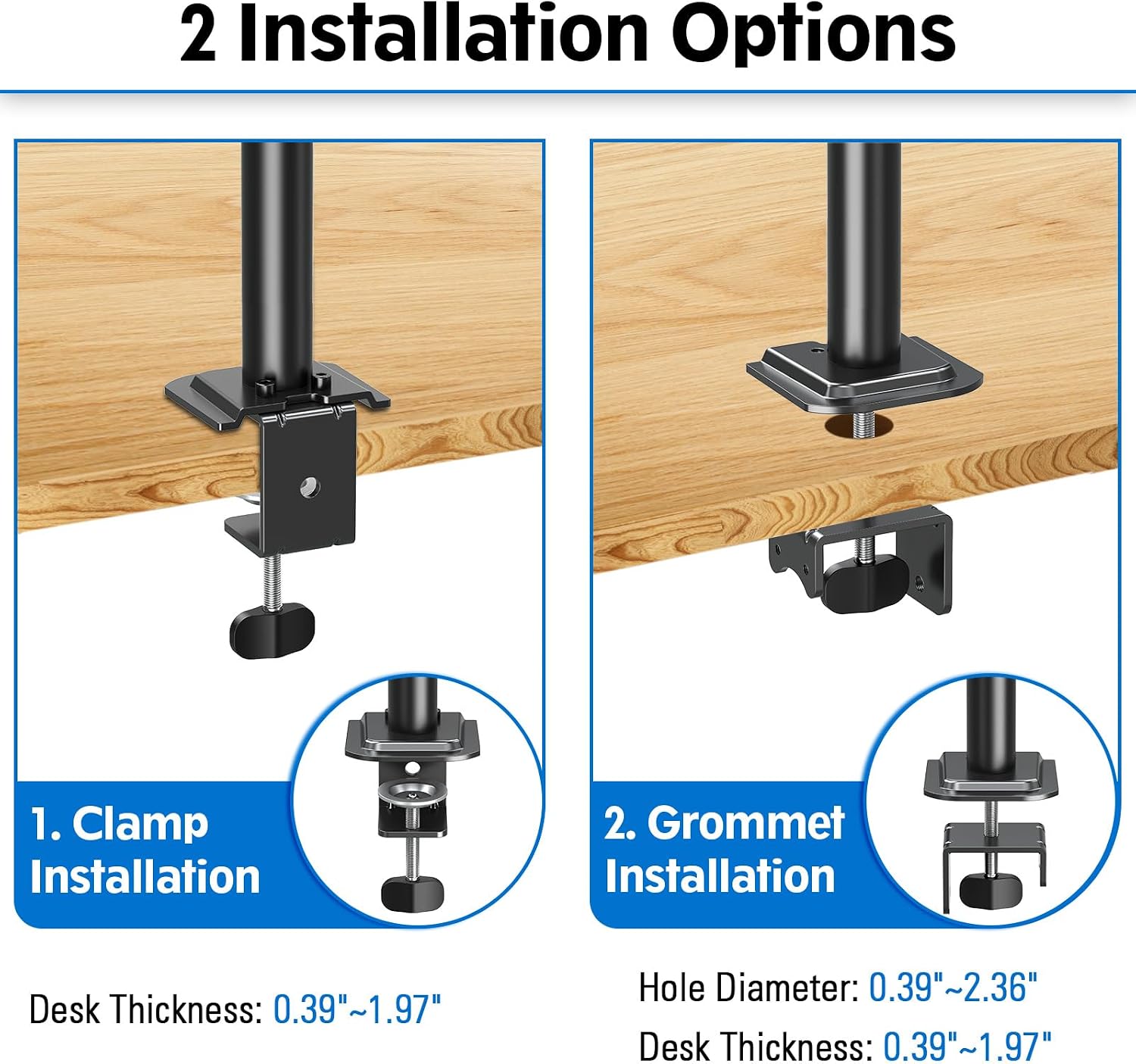 Single Monitor Mount, Adjustable Monitor Stand for Max 32 Inch Flat Curved Computer Screen, Monitors Arm Desk Mount