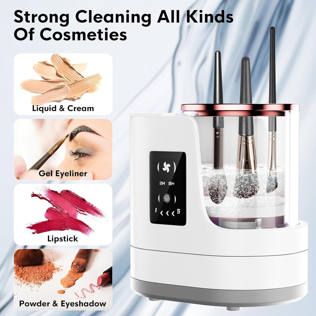 3 IN 1 Electric Makeup Brush Cleaner,Automatic Makeup Brush Cleaner with Makeup Brush Dryer,Portable USB Deep