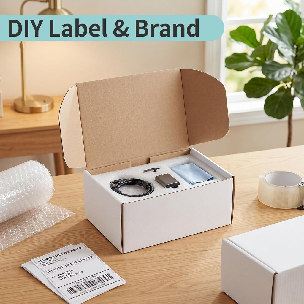 9x6x4 White Shipping Boxes, 25 Pack Corrugated Mailer Boxes for Small Business Packaging, Quick Fold Cardboard Mailer