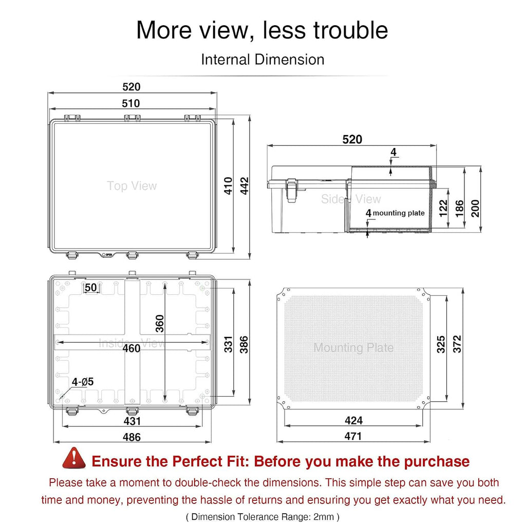 QILIPSU Outdoor Electrical Box Waterproof Junction Box 20"x16.1"x7.9"
