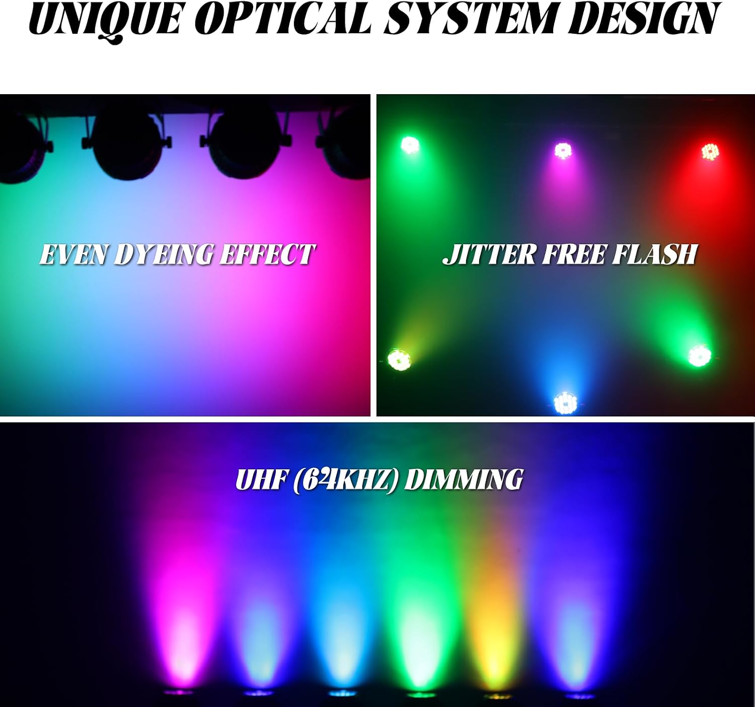Outdoor Waterproof Par Lights, IP65 Stage Light, LED Uplights with DMX512 Sound Activated, DJ Lighting for Christmas