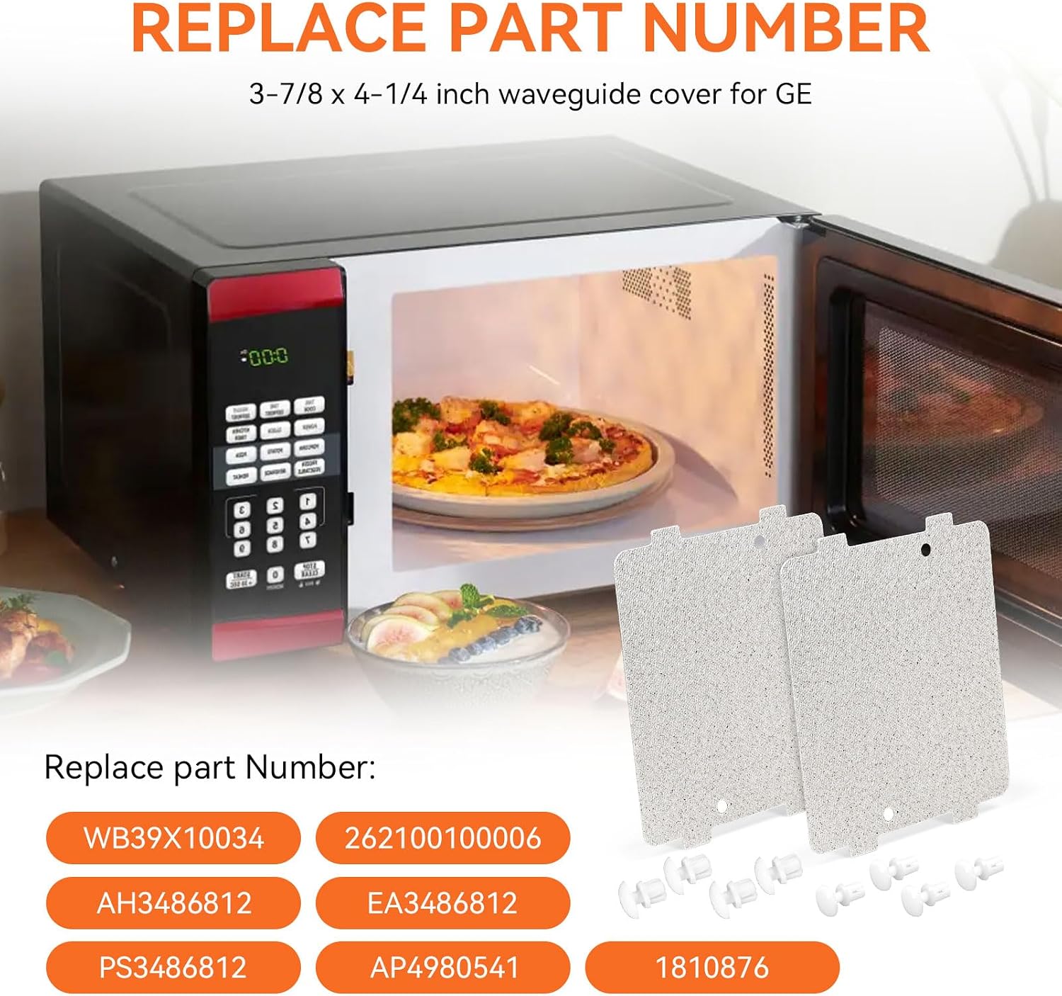 WB39X10034 Microwave waveguide Mica Cover Compatible with GE Microwave, Waveguide Cover Replacement Replaces