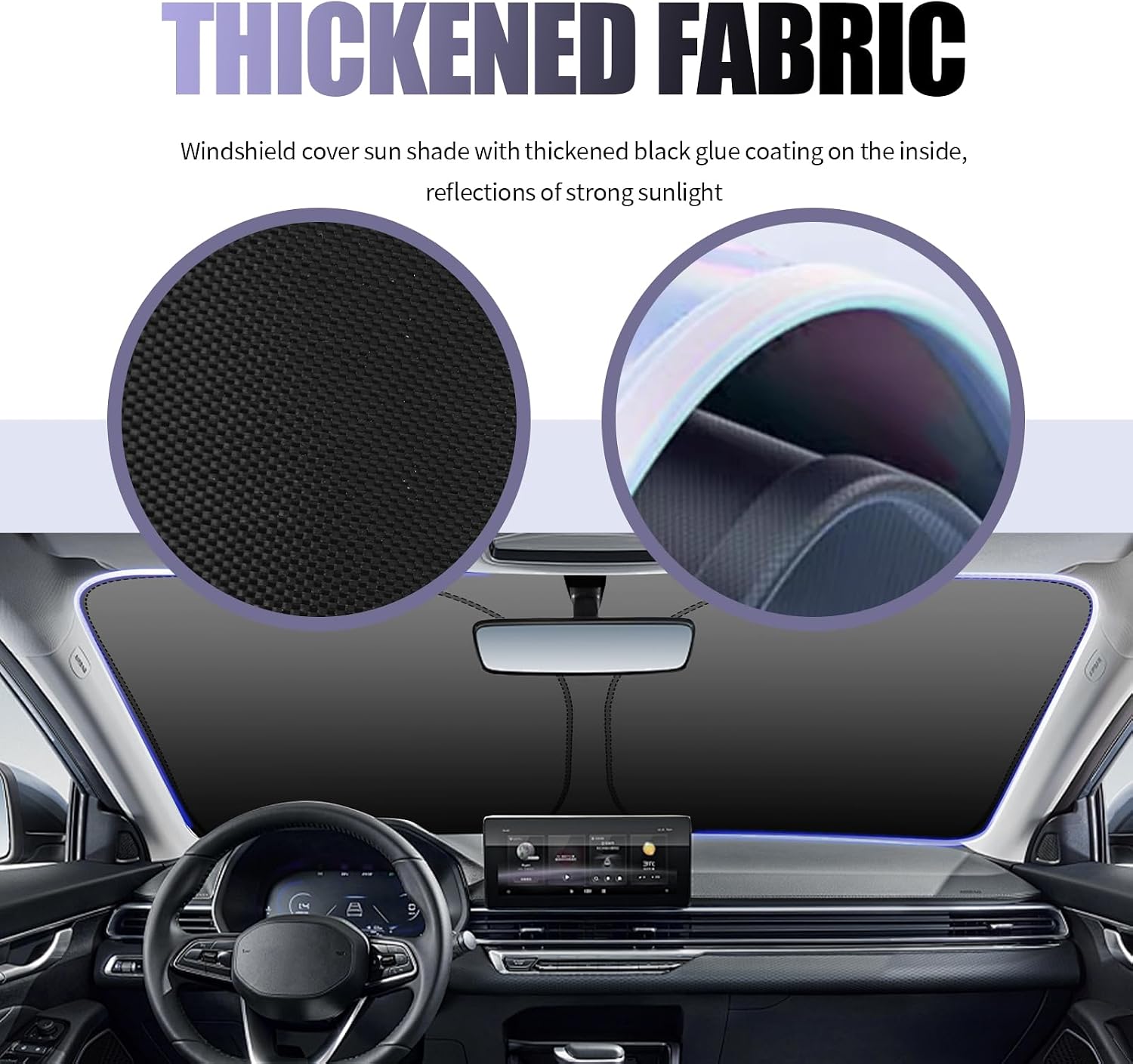 59×31 Inch Car Windshield Sun Shade,Foldable Car Sun Shade Windshield for Blocking Sunlight & Thermal,Summer