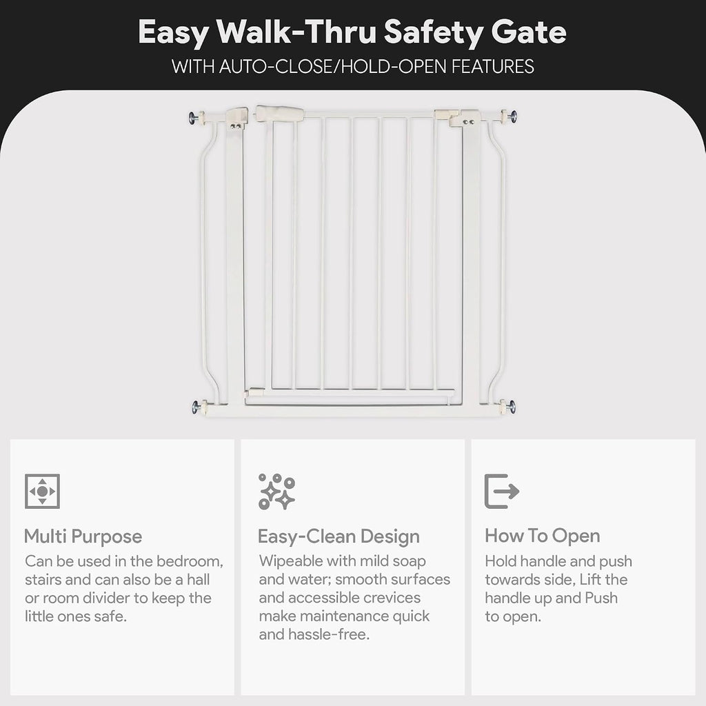 Easy Walk-Thru Baby and Pet Safety Gate