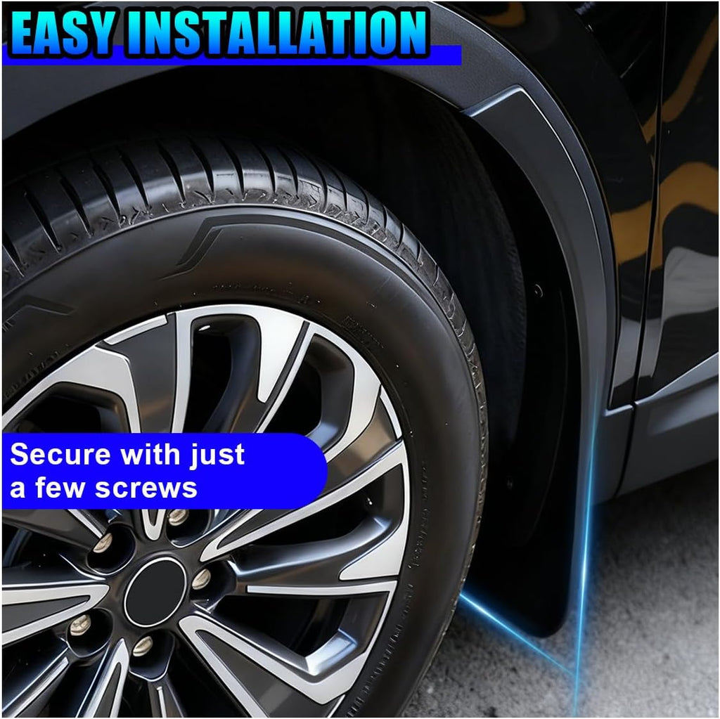 4PCS Car Mud Flaps, 12"×8.5" Universal Bendable Auto Splash Guards Set with Screws, Flexible Vehicle Front & Rear