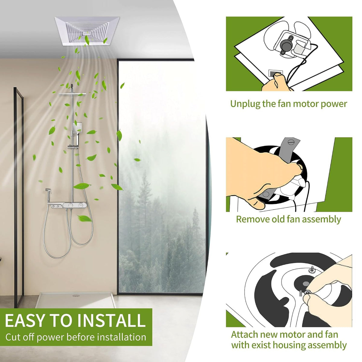 Universal Bathroom Fan Motor Replacement Exhaust Fan Motor Kit