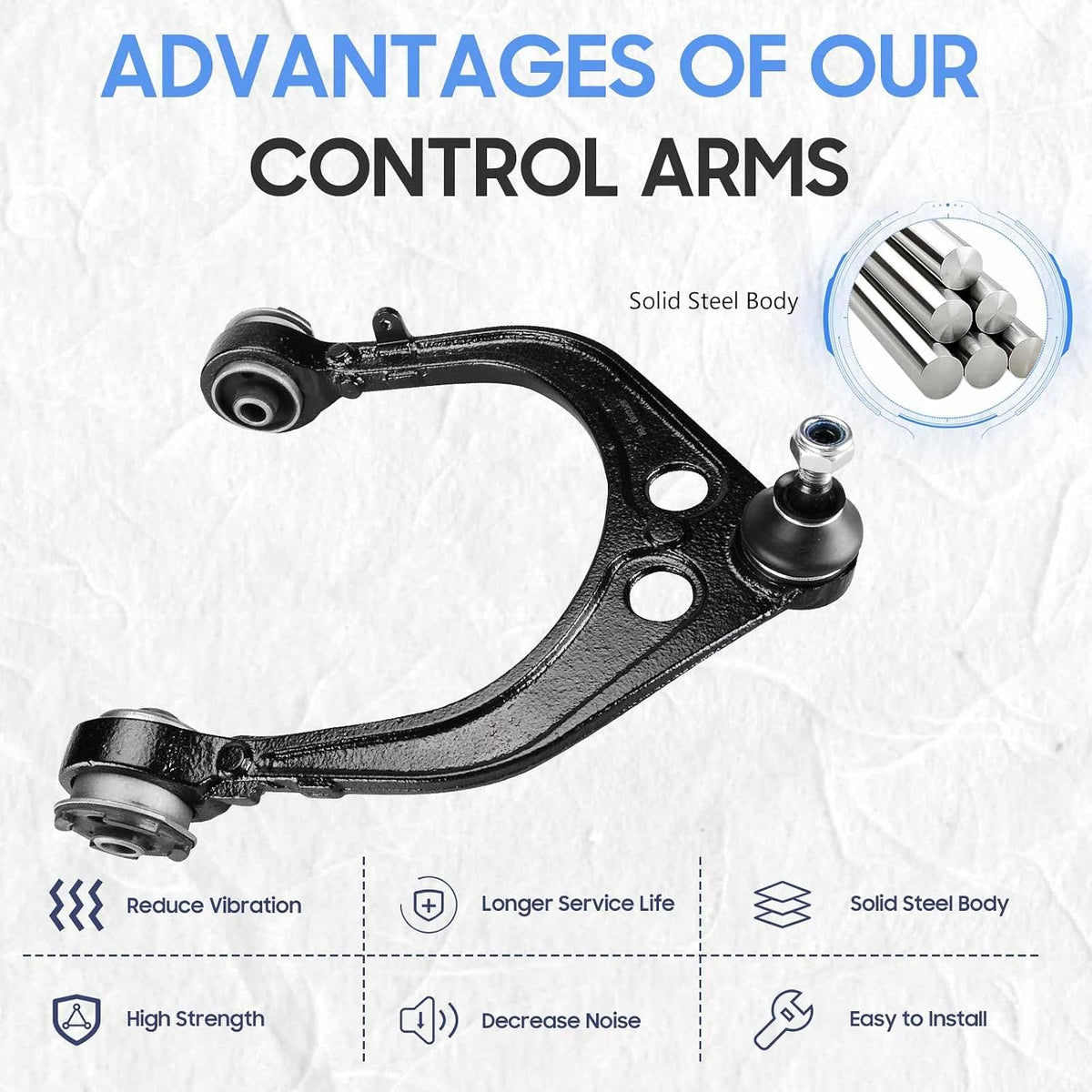 RWD Front Upper Control Arm w/Ball Joint Suspension Kit for 2005-2008 Dodge Magnum 2005-2019 Chrysler 300 2008-2019 Dodge Challenger 2006-2019 Dodge Charger (2pc Set)