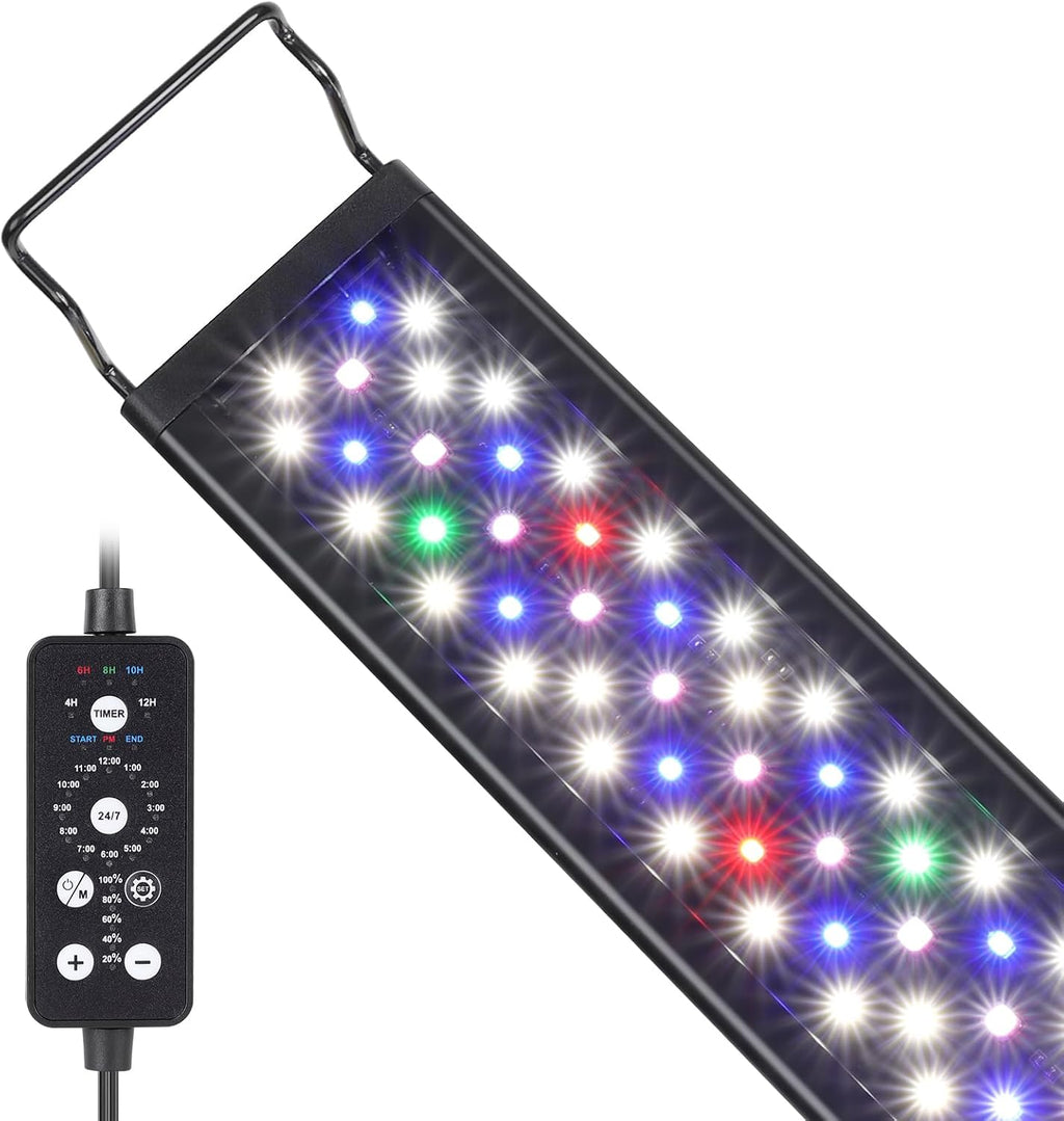 48W LED Aquarium Light, 48-54 Inch Fish Tank Light with Timer Auto On/Off, Sunrise Sunset Mode, Adjustable Brightness