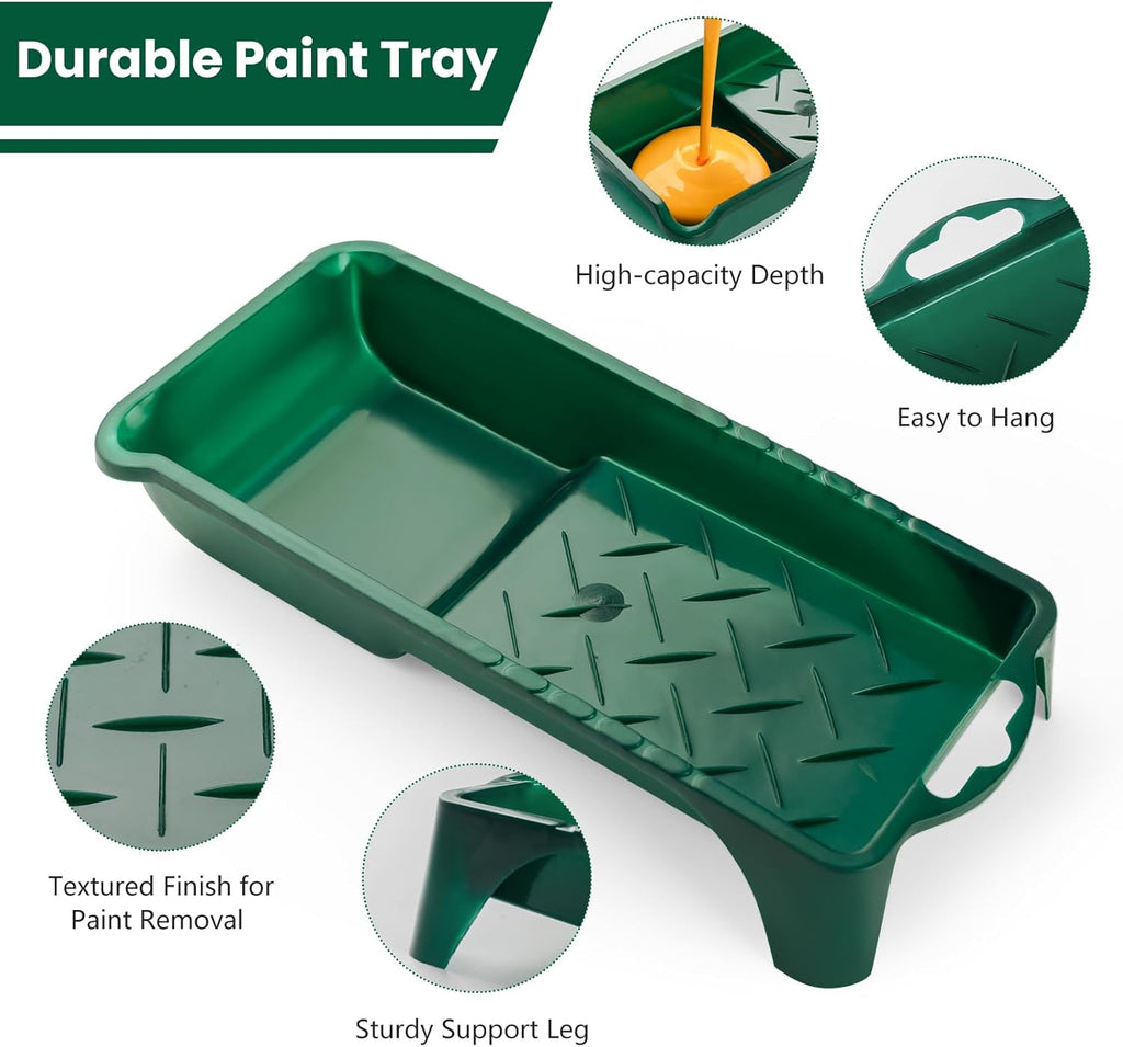 Paint Roller Kit, 12 Pack, 2 Inch Mini Paint Rollers, Small Paint Tray Liners, Microfiber Roller Covers & Sponge