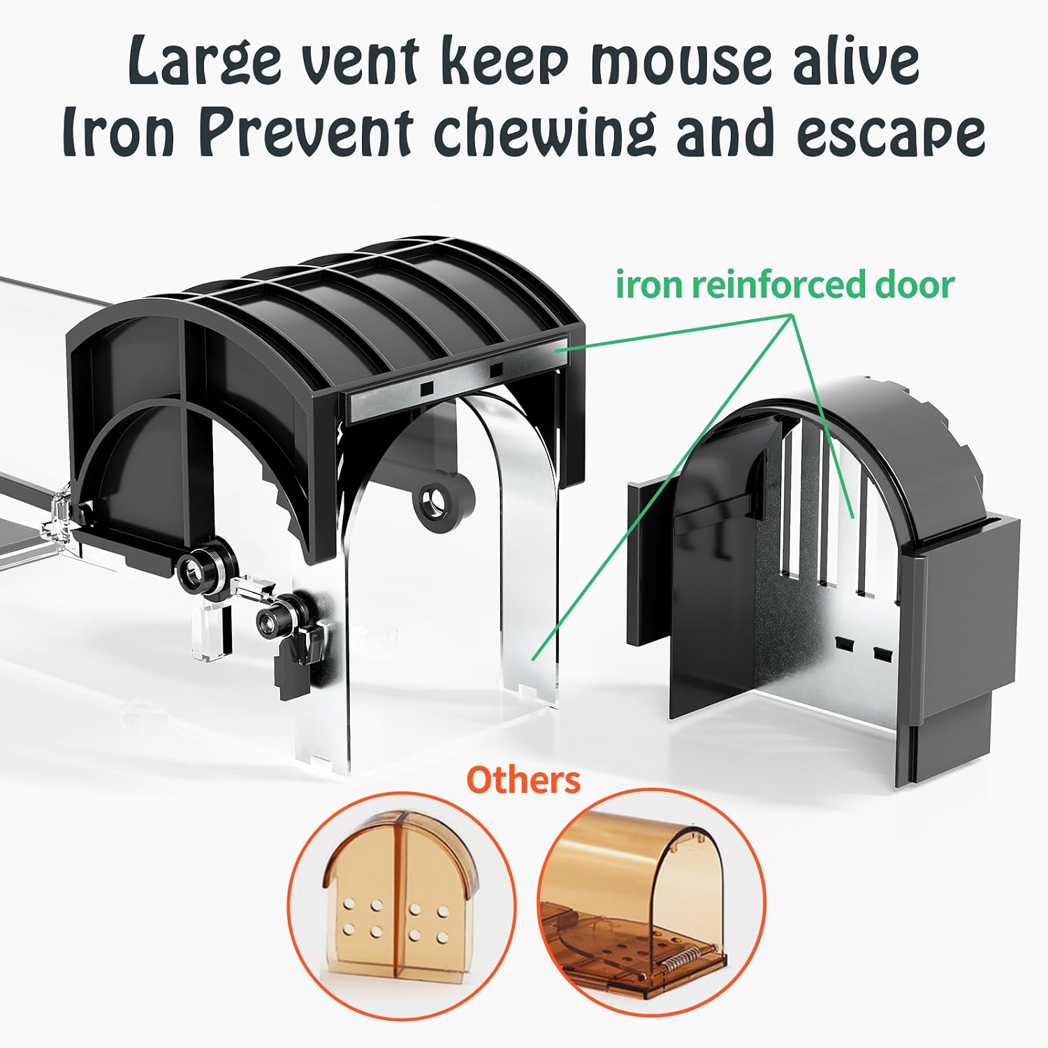 Humane Mouse Trap, 12-Inch Reusable No-Kill Cage for Rats, Chipmunks (1)