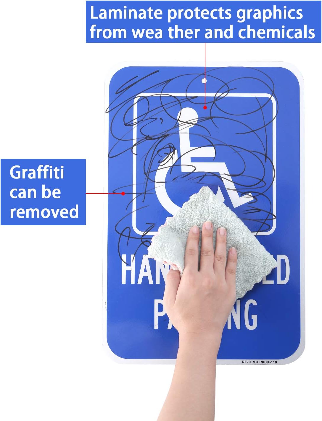Handicap Parking Sign 2 Pack, Reserved Parking Sign, with Picture of Wheelchair Sign, 12" x 18" Engineer Grade