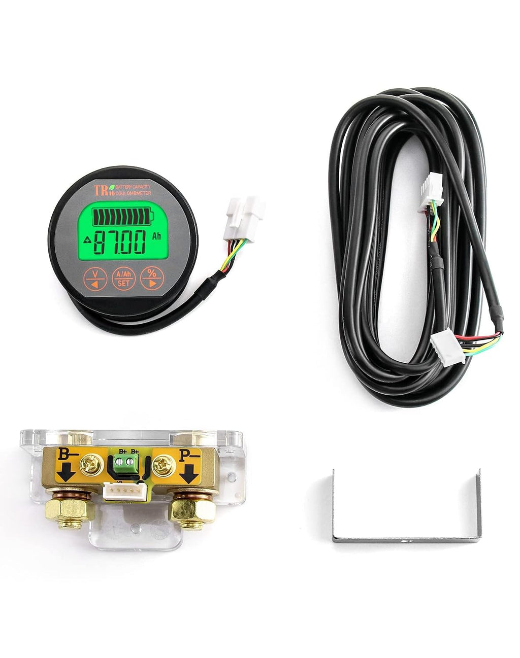 Battery Monitor Voltmeter Ammeter, Voltage Range 8V-80V and up to 500A, Voltage Current Meter with 13 ft Custom Cable