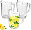 Tessco 3 Pcs Plastic Pitchers 60 Oz Clear Water Beer Jug Large,Classic