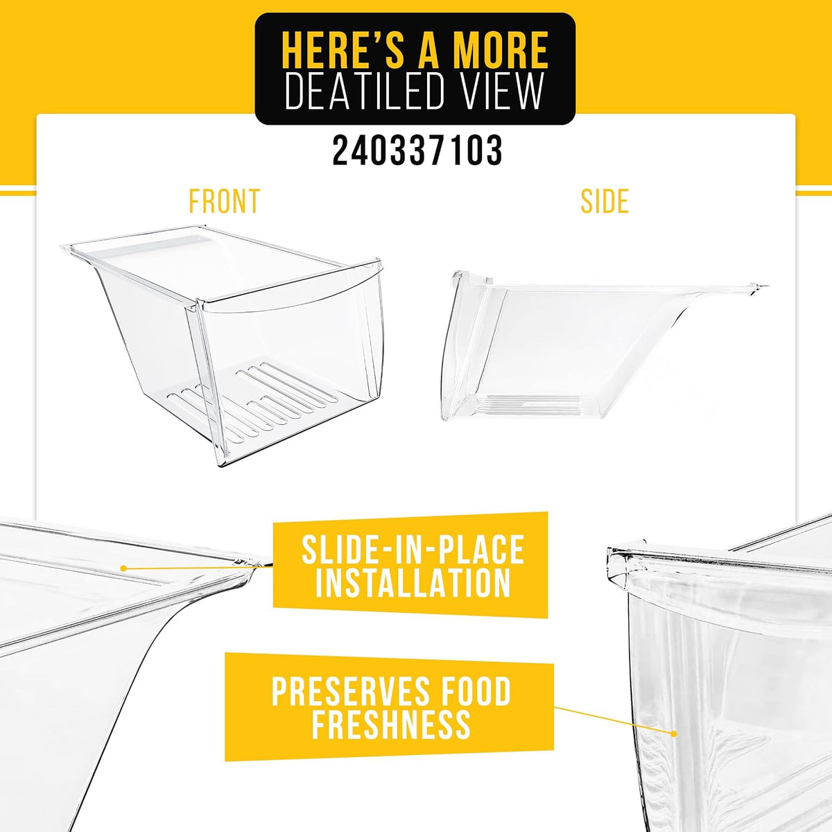 Refrigerator Crisper Drawer for Frigidaire FFTR1832QF0
