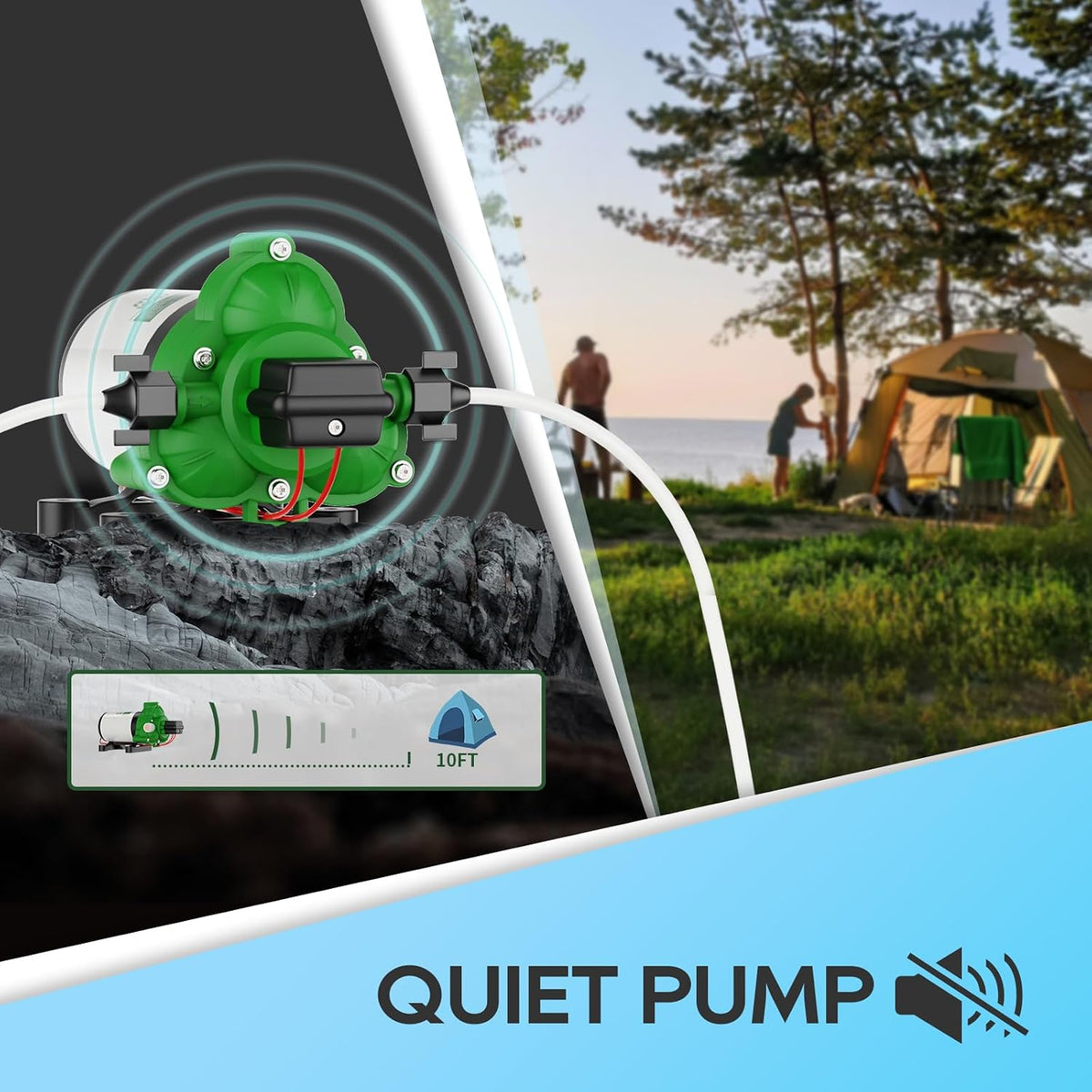 RVGUARD Fresh Water Pump, 12V DC Self Priming, 3.5 GPM 45 PSI