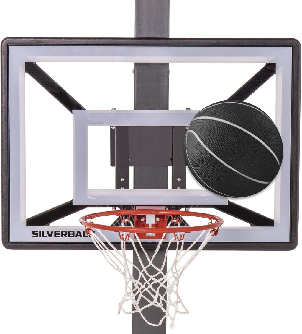 Junior Youth 33" Basketball Hoop with Lock ‘n Rock Mounting Technology Mounts to Round and Vertical Poles, Black