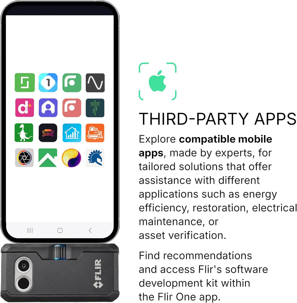 Flir One Pro - Thermal Imaging Camera for iOS Smartphones (iPhone 15 and Newer w/USB-C), 480x360 Super Resolution