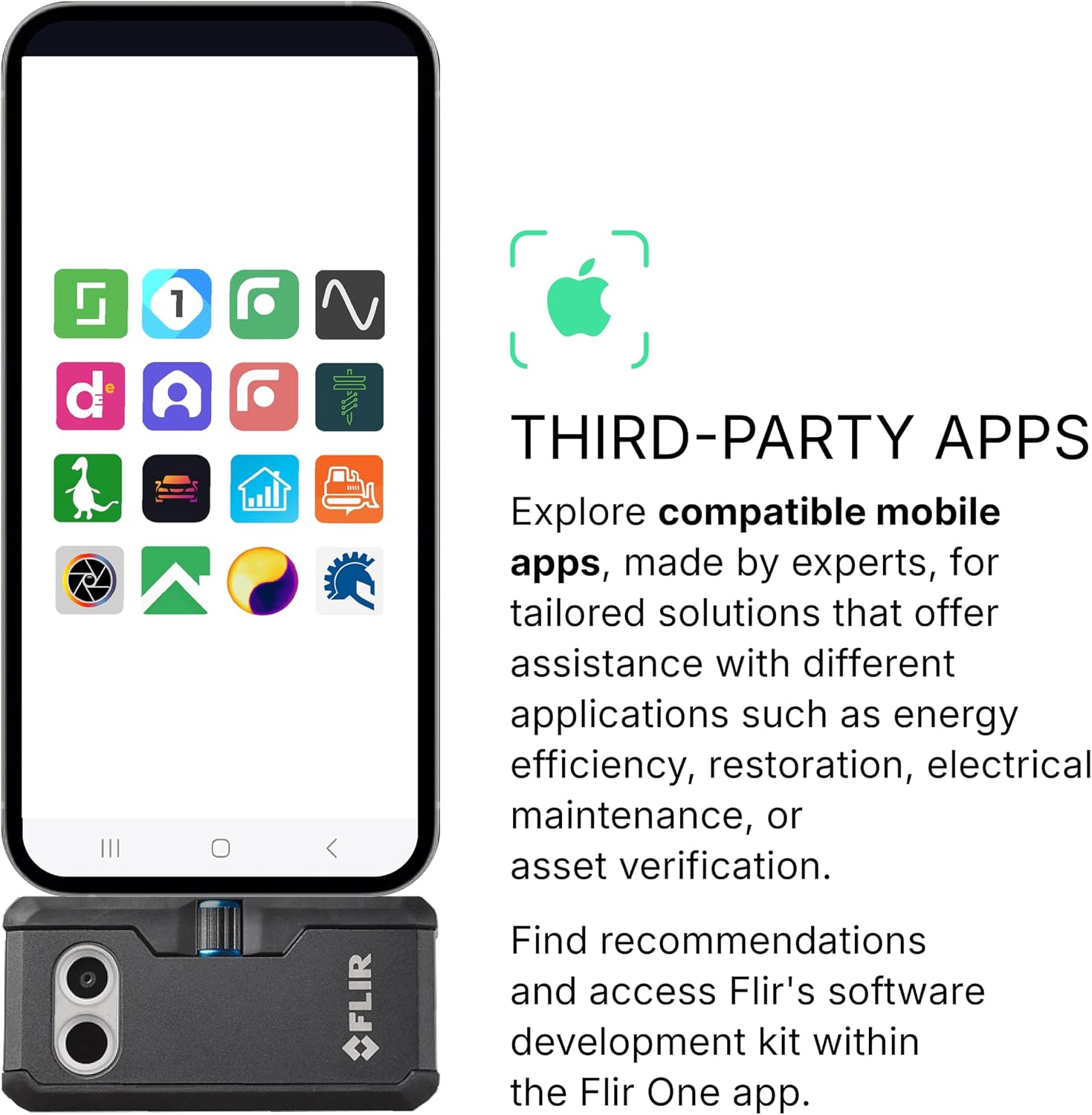 Flir One Pro - Thermal Imaging Camera for iOS Smartphones (iPhone 15 and Newer w/USB-C), 480x360 Super Resolution