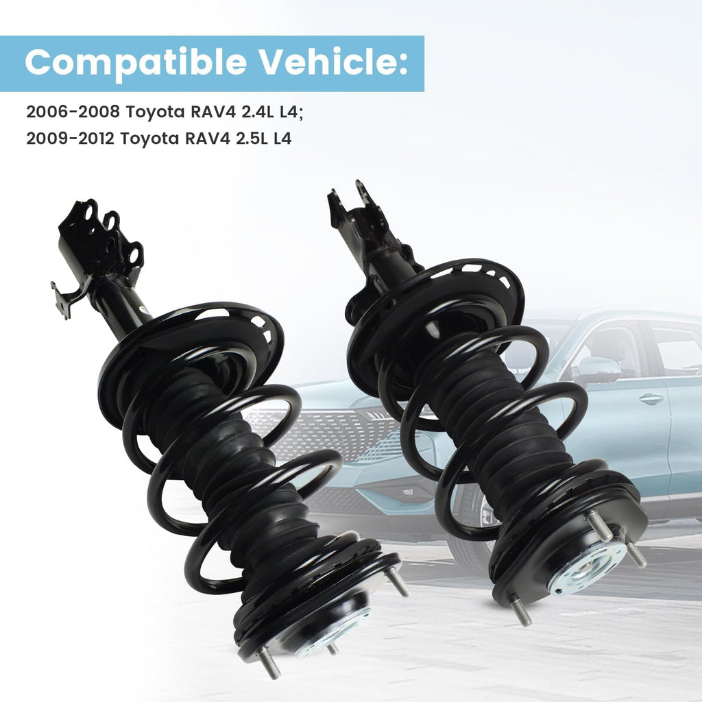 2PCS Front Struts Shocks Assembly w/Coil Spring Fit for 2006-2008 Toyota RAV4 2.4L L4, for 2009-2012 Toyota RAV4 2.5L L4 Front Shock Absorbers, Left & Right Replace 172275 172276