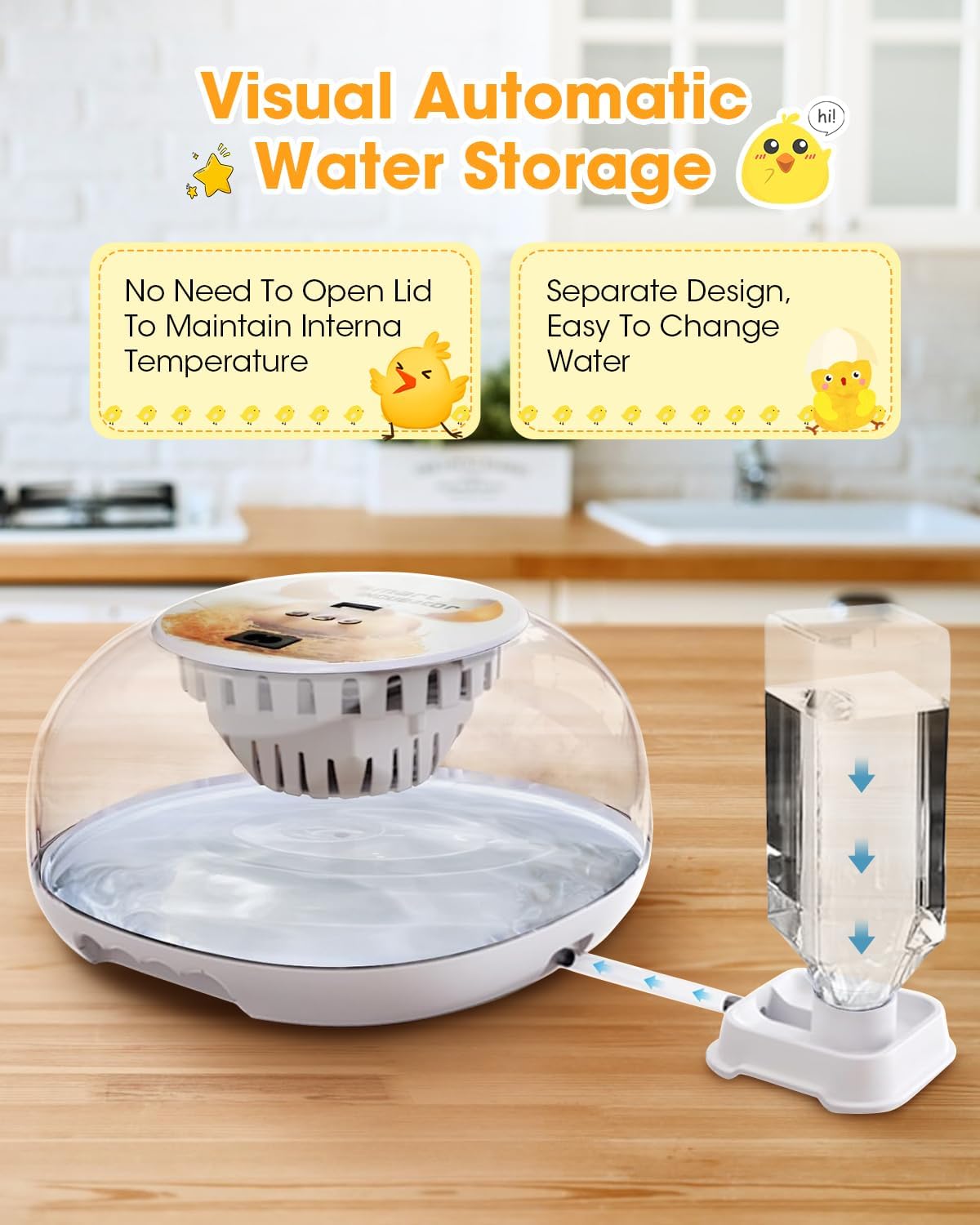 Incubators for Hatching Eggs, Chicken Waterer Cups, Automatic Egg Turner Holds 12 Eggs, Smart Incubator 360° Clear