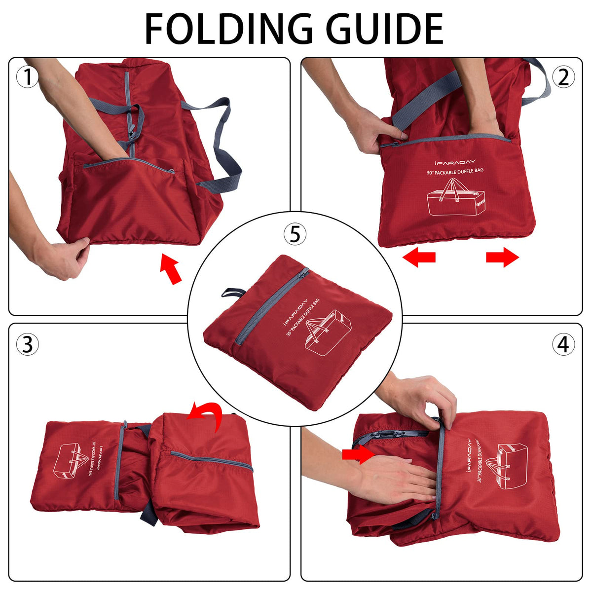 Foldable Duffle Bag for Travel, 75L / 30-inch Large Duffel Bag