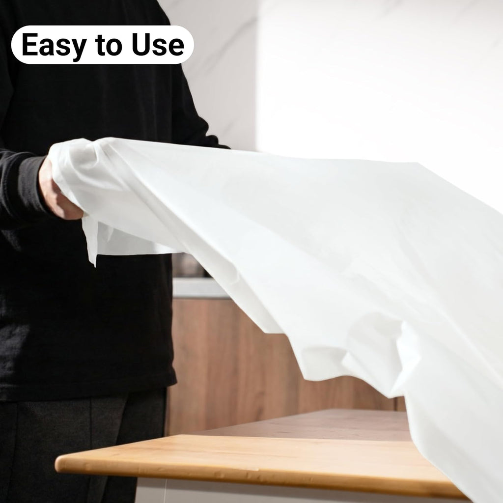 10-Pack White Plastic Tablecloths 54x108, Fits 6-8FT Rectangle Tables