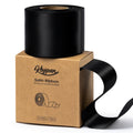 Black Wide Satin Ribbon, 2.5 Inches, 25 Yards