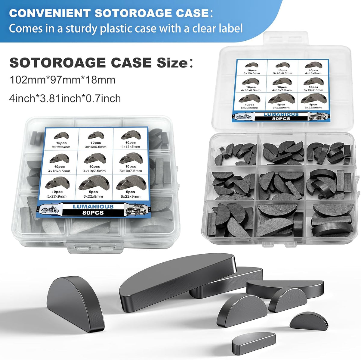 80pcs Woodruff Key Assortment Metric Set