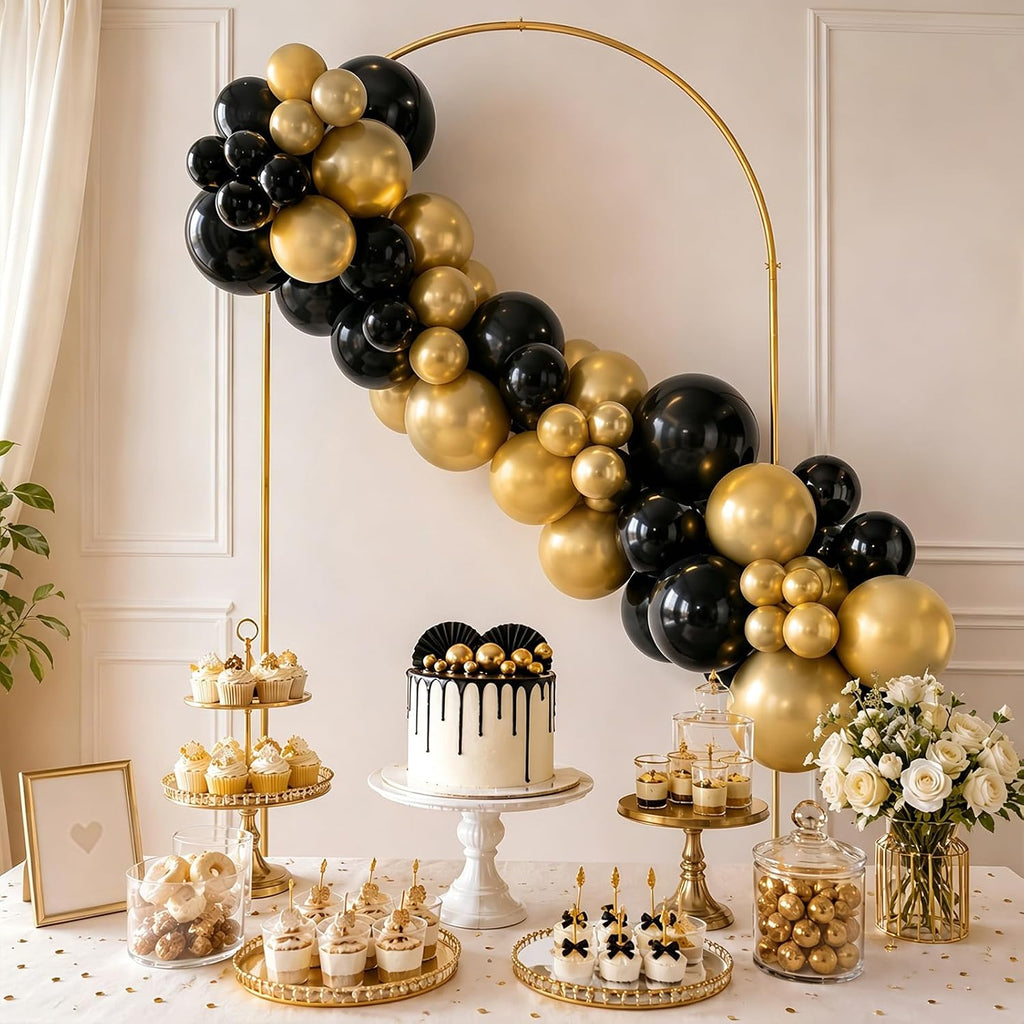 7.2FT Gold Arch Backdrop Stand, Metal Wedding Arch Frame for Ceremony, Balloon Arch Stand for Party, Birthday, Bridal