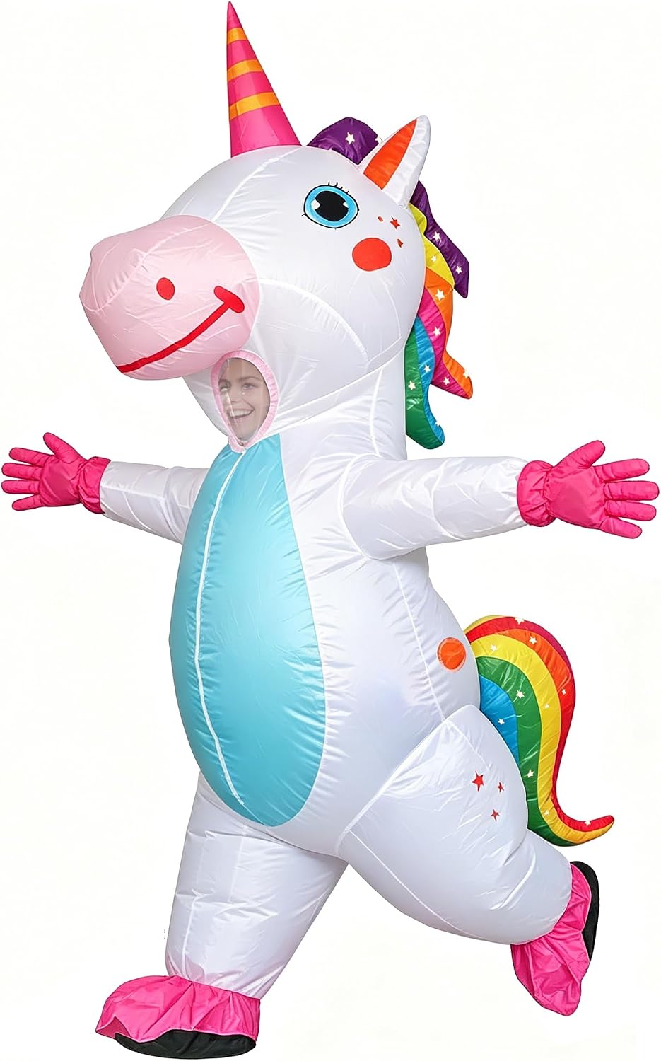 Inflatable Unicorn Costume Adult,Funny Unicorn Blow Up Costumes for Halloween Party Cosplay,Unicorn Suit for Men Women