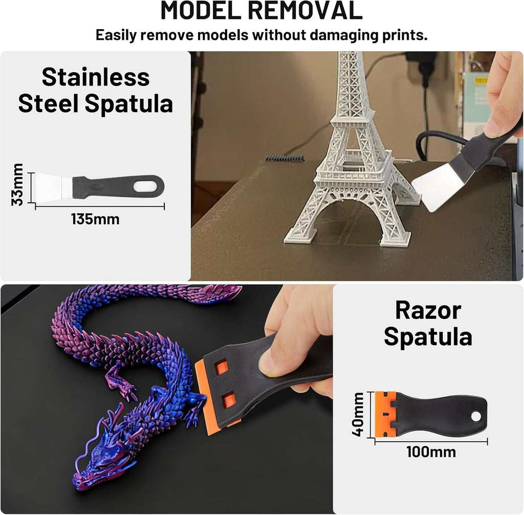 3D Printing Tool Set, 58Pcs 3D Printer Accessories with Deburring Tools, Removal Scrapers, Blades, Pliers, Wrenches
