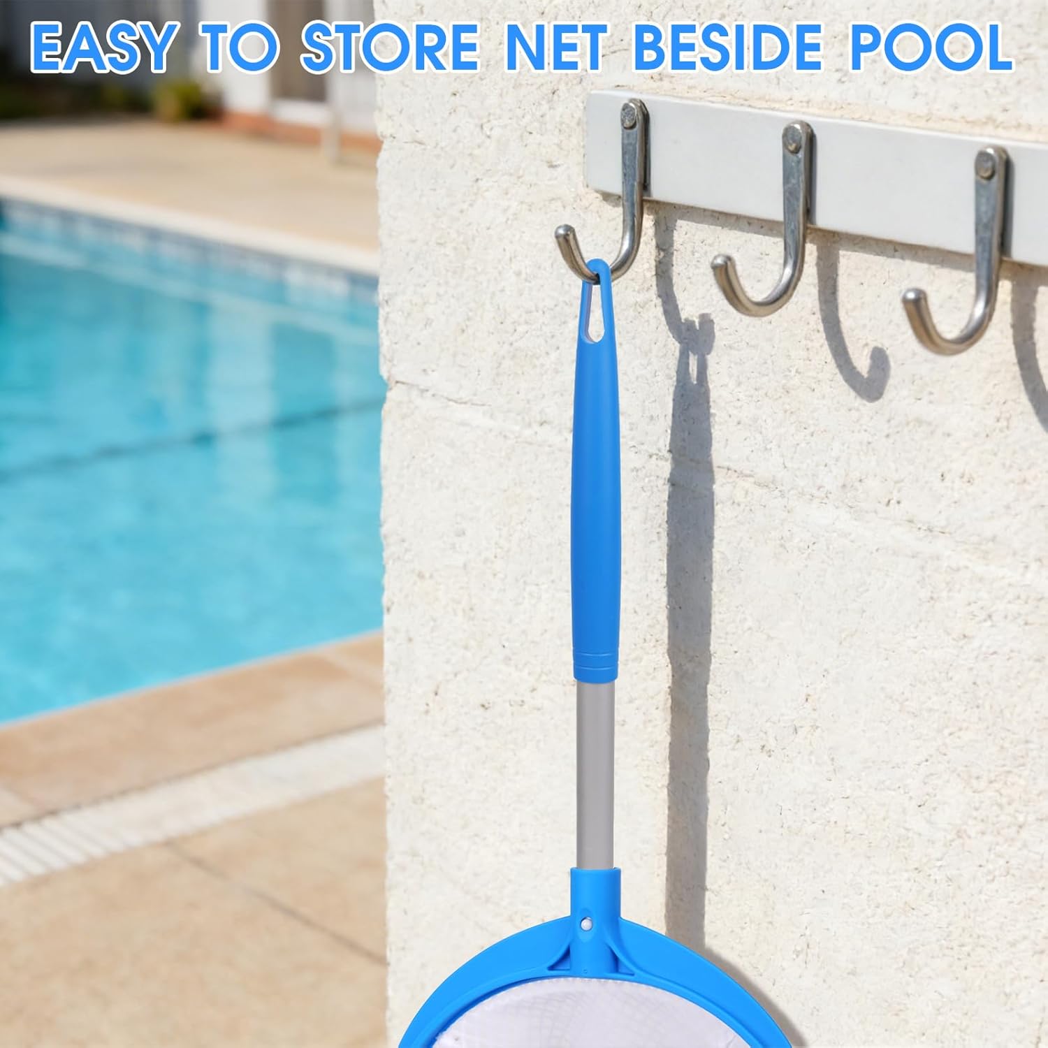 25'' Long Hot Tub Skimmer for Spa, Handy Pool Skimmer Net with Ultra Fine Diamond Netting Mesh for Small Pools