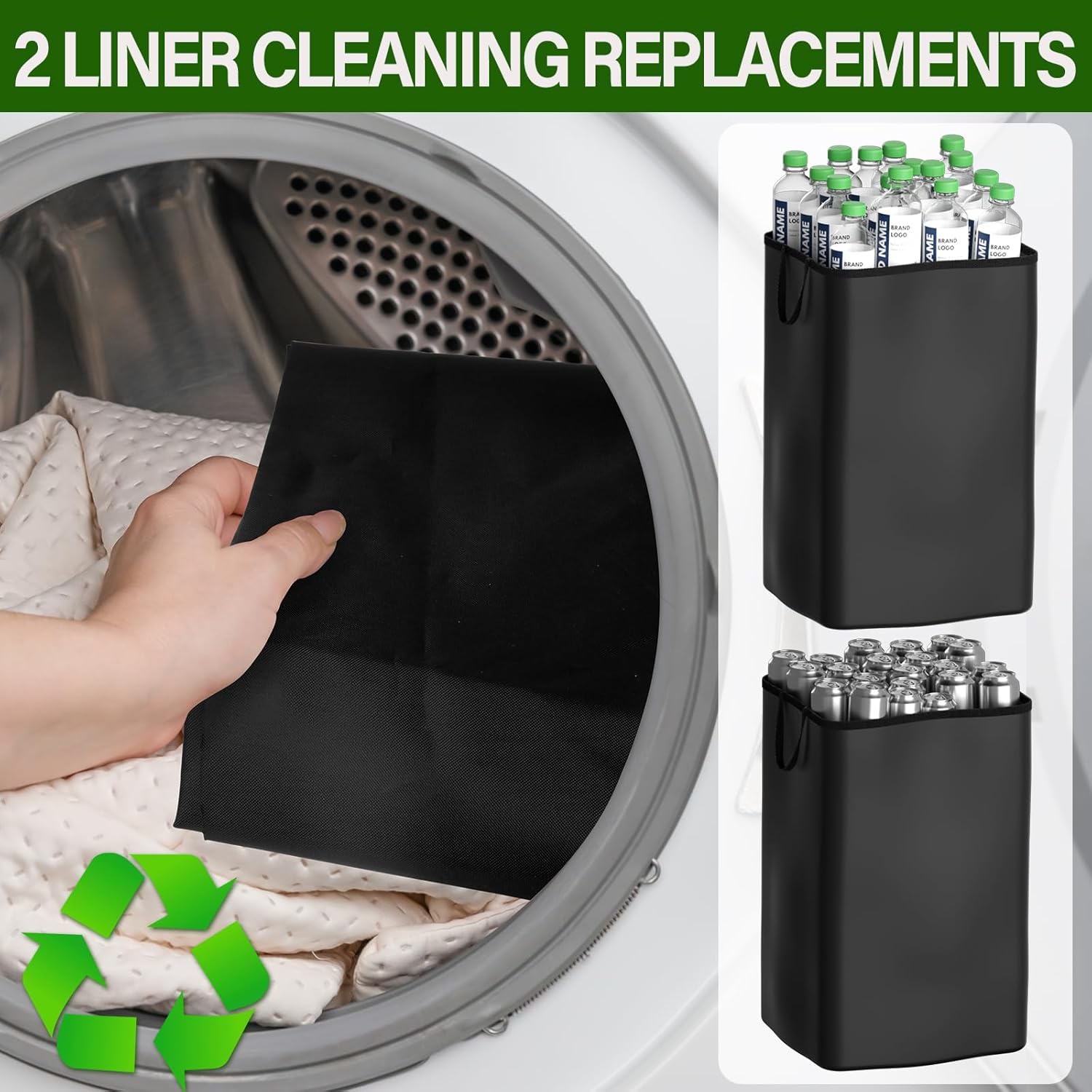Recycling Bin for Kitchen, 110L 29 Gallon Indoor Home Recycle Bin with Lid and 2 Removable Reusable Inner Bags