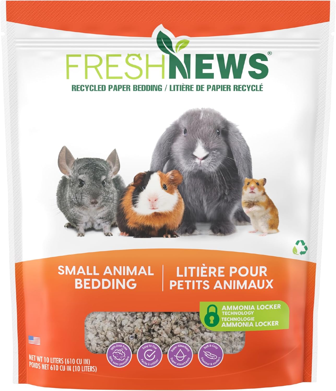 Recycled Paper Bedding, Small Animal Bedding, 40 Liters, Packaging May Vary