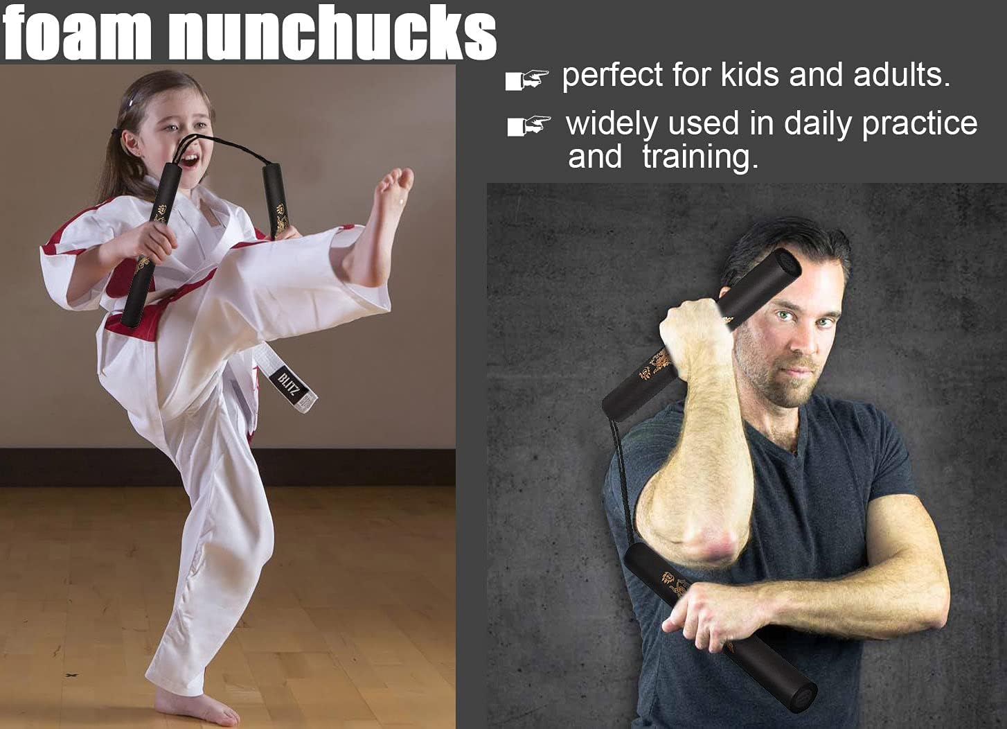 Nunchucks Nunchakus-Foam Safe Rubber Nunchakus