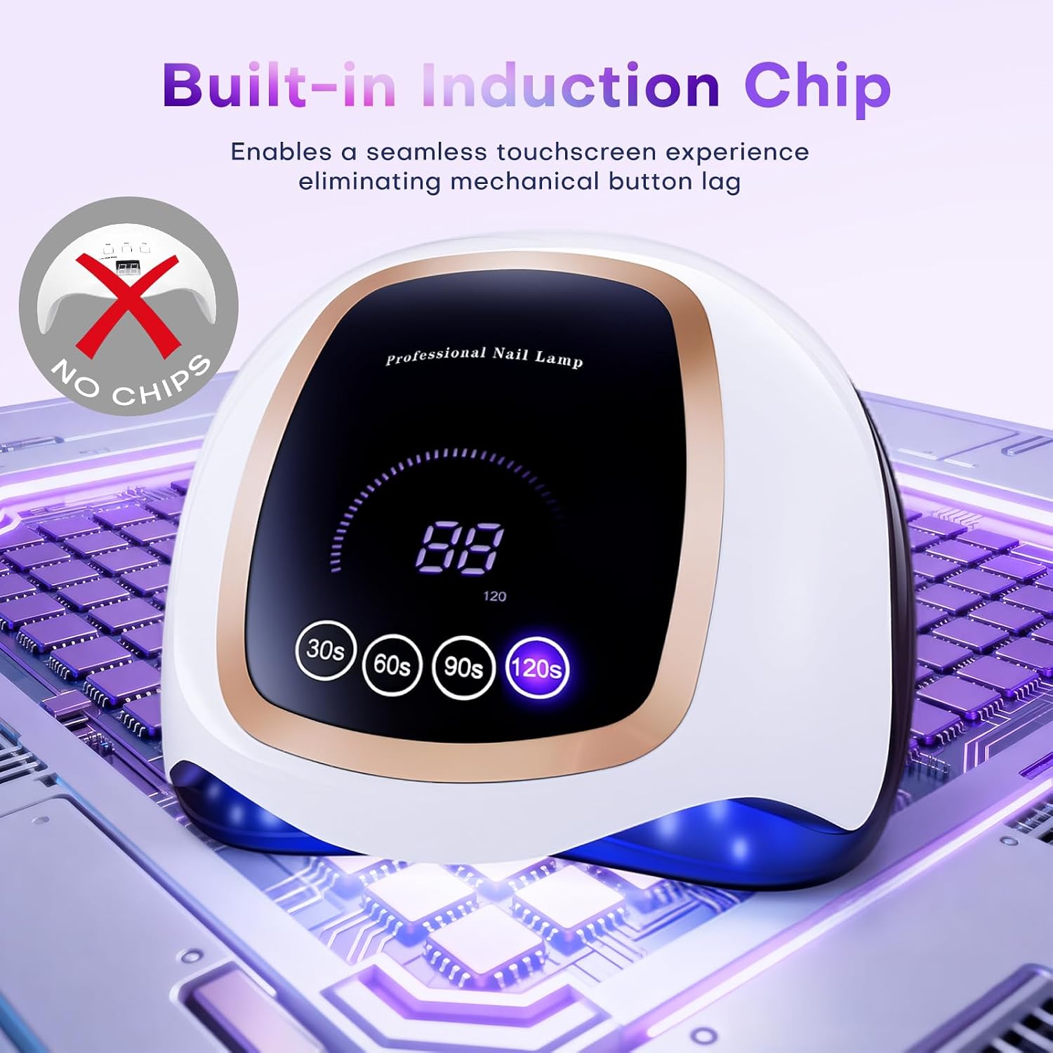 UV Nail Lamp, 180W LED Nail Dryer for Gel Polish, Touch Screen, 42 Beads | Auto Sensor Curing Light with LCD Display