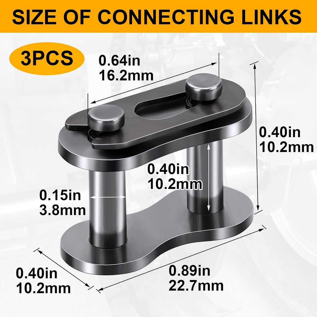 PAGOW 3pcs #40 Roller Chain Connecting Links, Master Connector Link