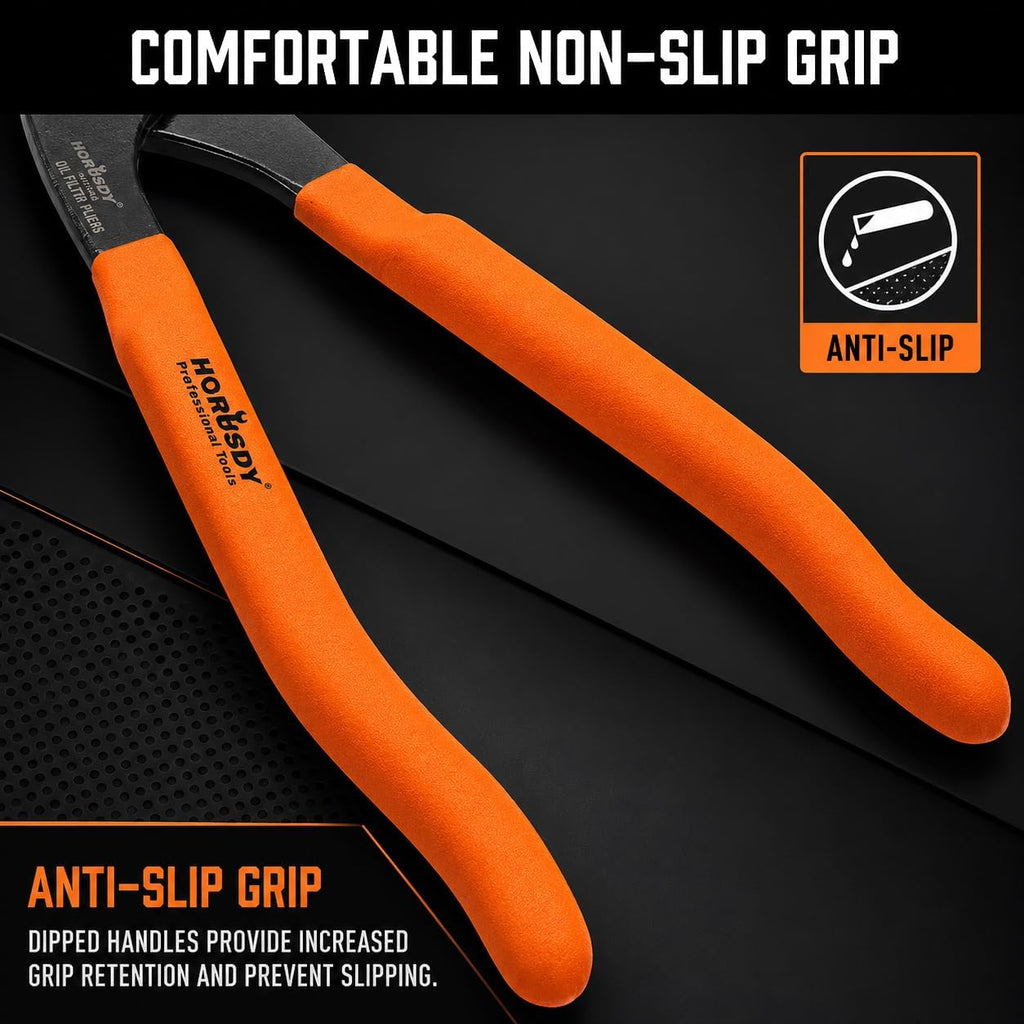 12" Adjustable Oil Filter Pliers, Adjustable Oil Filter Wrench Removal Tool (Orange)