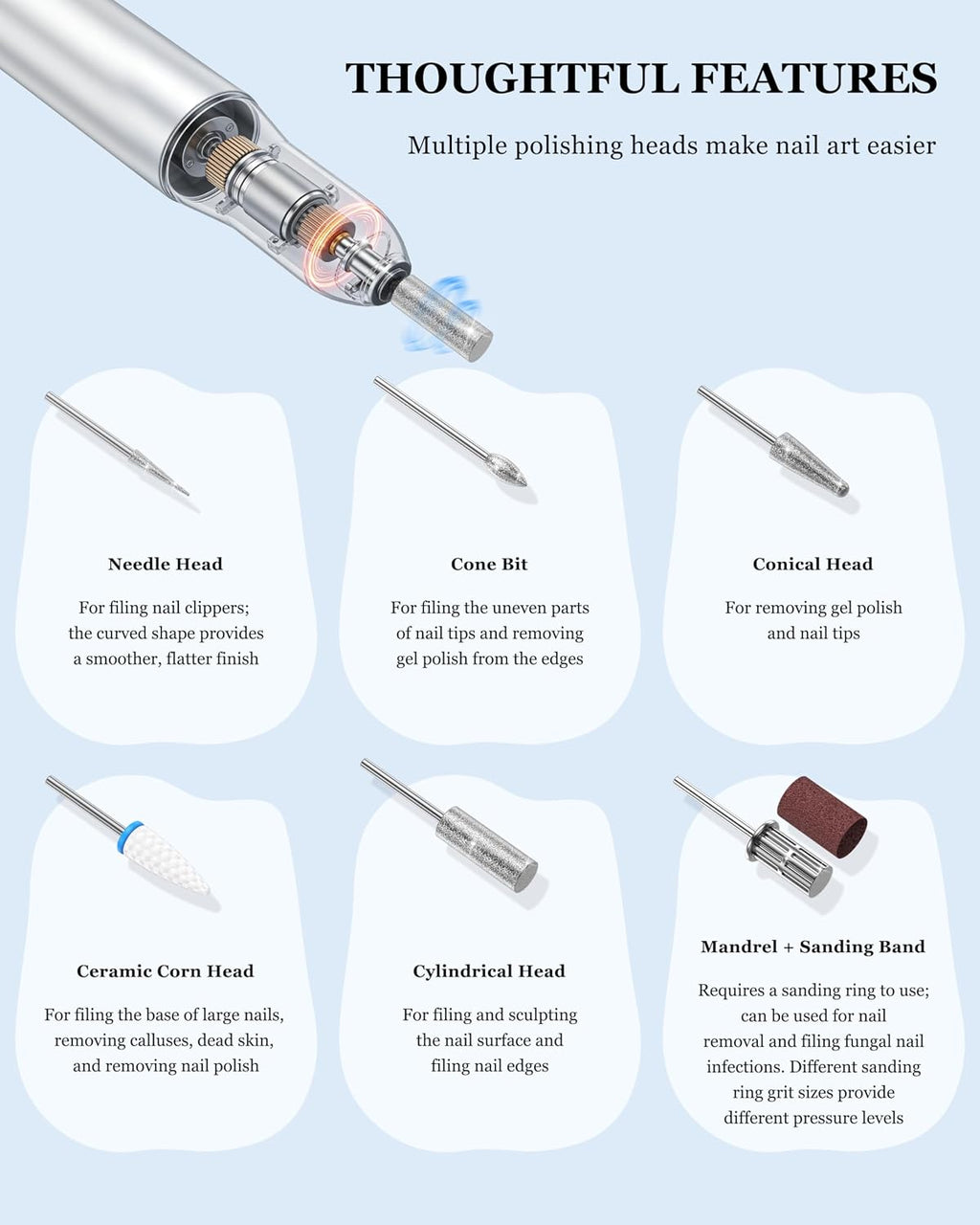 3-in-1 Nail Dust Collector with Electric Nail Drill File & UV Lamp - Dust Collector Nail Tech, Powerful Nail Vacuum