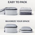 Ultralight Compression Packing Cubes for Travel, 3-Pack, Grey